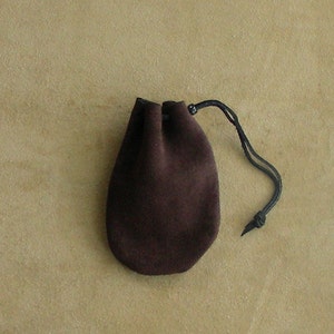 Leather Drawstring Bag, Suede Leather Pouch, Suede Drawstring Pouch, Marble Pouch image 1