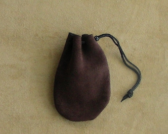 Leather Drawstring Bag, Suede Leather Pouch, Suede Drawstring Pouch, Marble Pouch