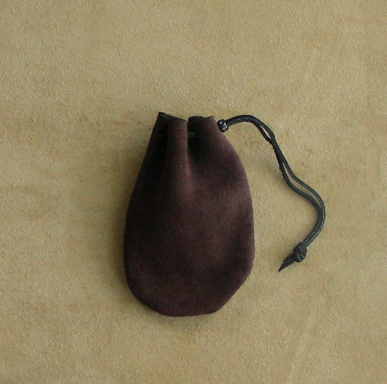 Leather Drawstring Bag, Suede Leather Pouch, Suede Drawstring Pouch, Marble Pouch image 1