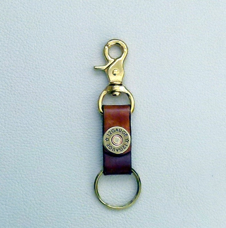 Trigger Snap Leather Keyring Shotgun Shell Keyring Etsy