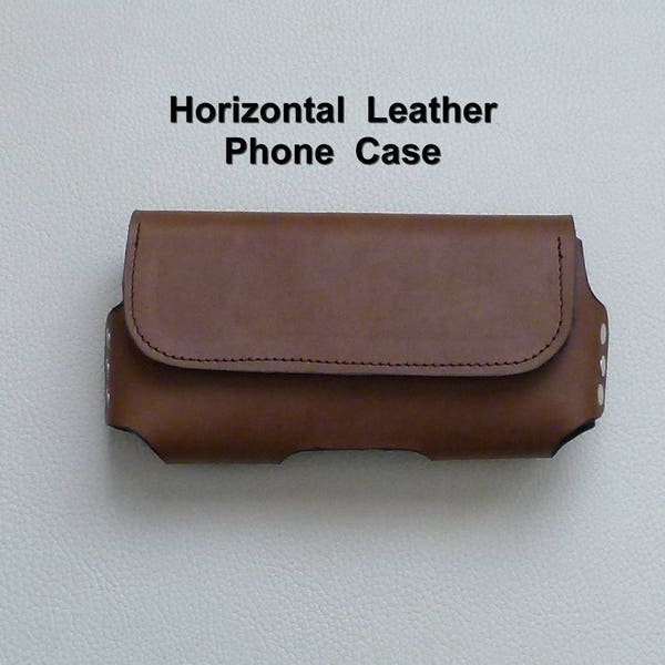 Horizontal Leather Cell Phone Case,  Leather Cell Phone Holster, Leather Smart Phone Case, Leather Flip Phone Case