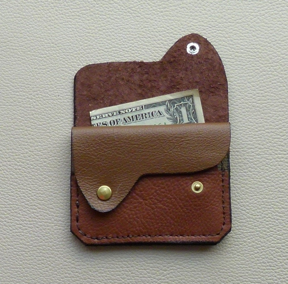 Earth Colors Leather Wallet Coin Purse Card Case Minimalist | Etsy