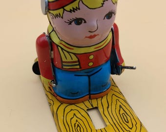 Vintage Style Tin Wind-Up Toy - Mechanical Metal Toy Figure