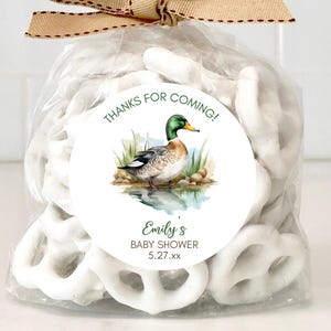 Mallard Duck Baby Shower Favor Labels, Thank You Stickers, Duck Hunting Labels, Gender Neutral Baby Shower, Gifts for Guests, Farm Decor