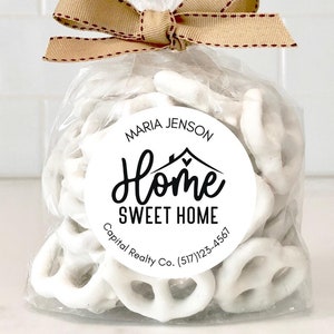 Real Estate Agent Open House Labels, Home Sweet Home, Real Estate Marketing, Personalized Stickers, Open House Giveaways, Minimalist Labels