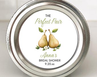 Perfect Pear Bridal Shower Labels, Wedding Stickers, Sage Green Theme, Reception Favors, Label for Gift Bags, Couples Shower, Perfect Pair