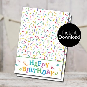 Cartões de biscoitos de aniversário para impressão, cartão de biscoitos 3,5 x 5, etiquetas de biscoitos de aniversário, embalagem de mini biscoitos, etiquetas de biscoitos para download instantâneo