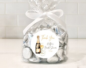 Pearls and Prosecco Labels, Champagne Bridal Shower Stickers, Personalized Labels, Wedding Stickers, Thank You Labels, Wine Guest Favors