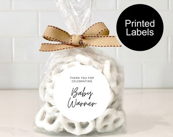 Baby Shower Labels, Personalized Stickers, Thank You for Celebrating Baby, Labels, Custom Labels, Baby Shower Favors for Guests, Minimalist