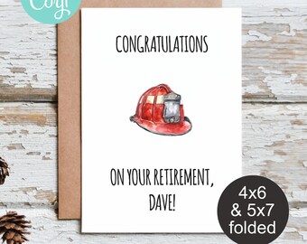 Editable Retirement Card, Firefighter Retirement, Printable Card, Digital Greeting Card, Instant Download, Retirement Card for Men