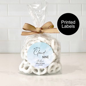 We are on Cloud Nine, Baby Shower Labels, Boy Baby Shower Favors, Thank You Labels, Gender Neutral Baby Shower, Custom Personalized Stickers