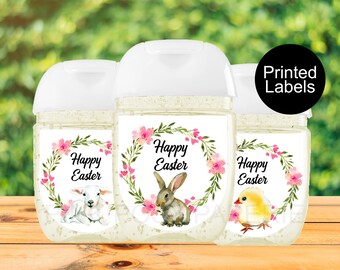 Easter Hand Sanitizer Labels, Easter Basket Favors, Easter Stickers, Bunny Hand Sanitizers, Sanitizer Stickers, Chick Easter Labels