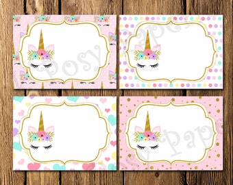 unicorn food labels etsy