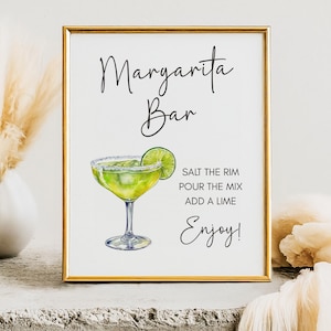 Margarita Bar, Bridal Shower Sign, Signature Cocktail, Tequila Lime, Instant Download, Alcoholic Drinks, Wedding Decorations, Bachelorette
