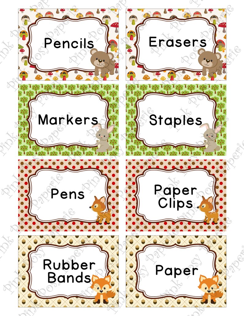 Editable Bin Labels Woodland Classroom Labels Classroom Etsy