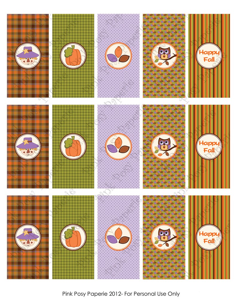 Printable Happy Fall Mini Candy Bar Wrappers Instant | Etsy