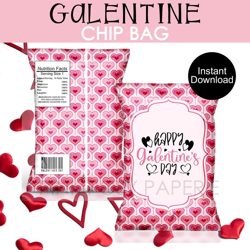 Galentine Party Bundle Valentine's Day Chip Bags Etsy
