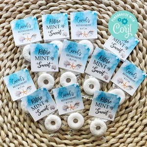 Editable Retirement Mint Favors, Retire Mint, Custom Mints, Beach Vacation, Printable Mint Toppers, Instant Download, Mint Favors