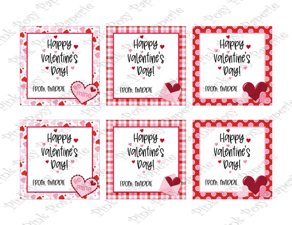 Etiquetas Imprimibles Para Bolsas De San Valentín Corazones Para San