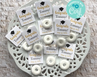 Editable Graduation Mint Favors, Class of 2024, Custom Mints, Black Gold Theme, Printable Mint Toppers, Instant Download, Sweet Favor