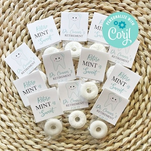 Editable Retirement Mint Favors, Retire Mint, Custom Mints, Dentist Retirement, Printable Mint Toppers, Instant Download, Mint Favors