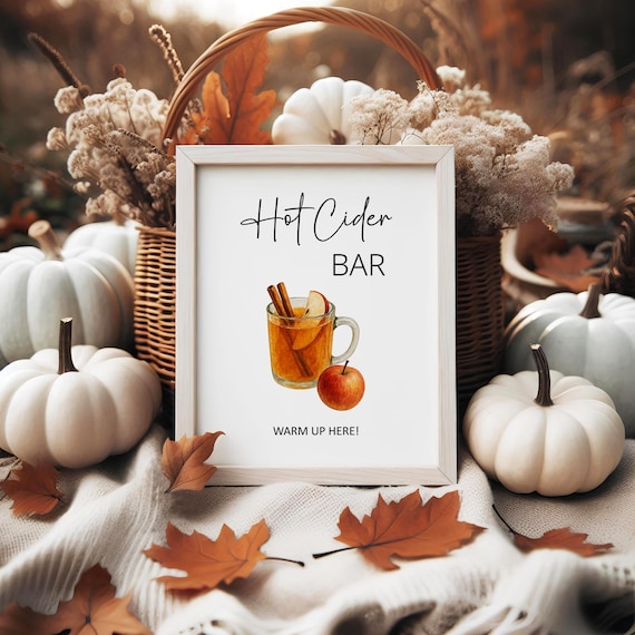 Hot Cider Bar, Autumn Wedding, Bridal Shower, Apple Cider, Instant Download, Non-Alcoholic Drinks, Wedding Decorations, Bachelorette Party