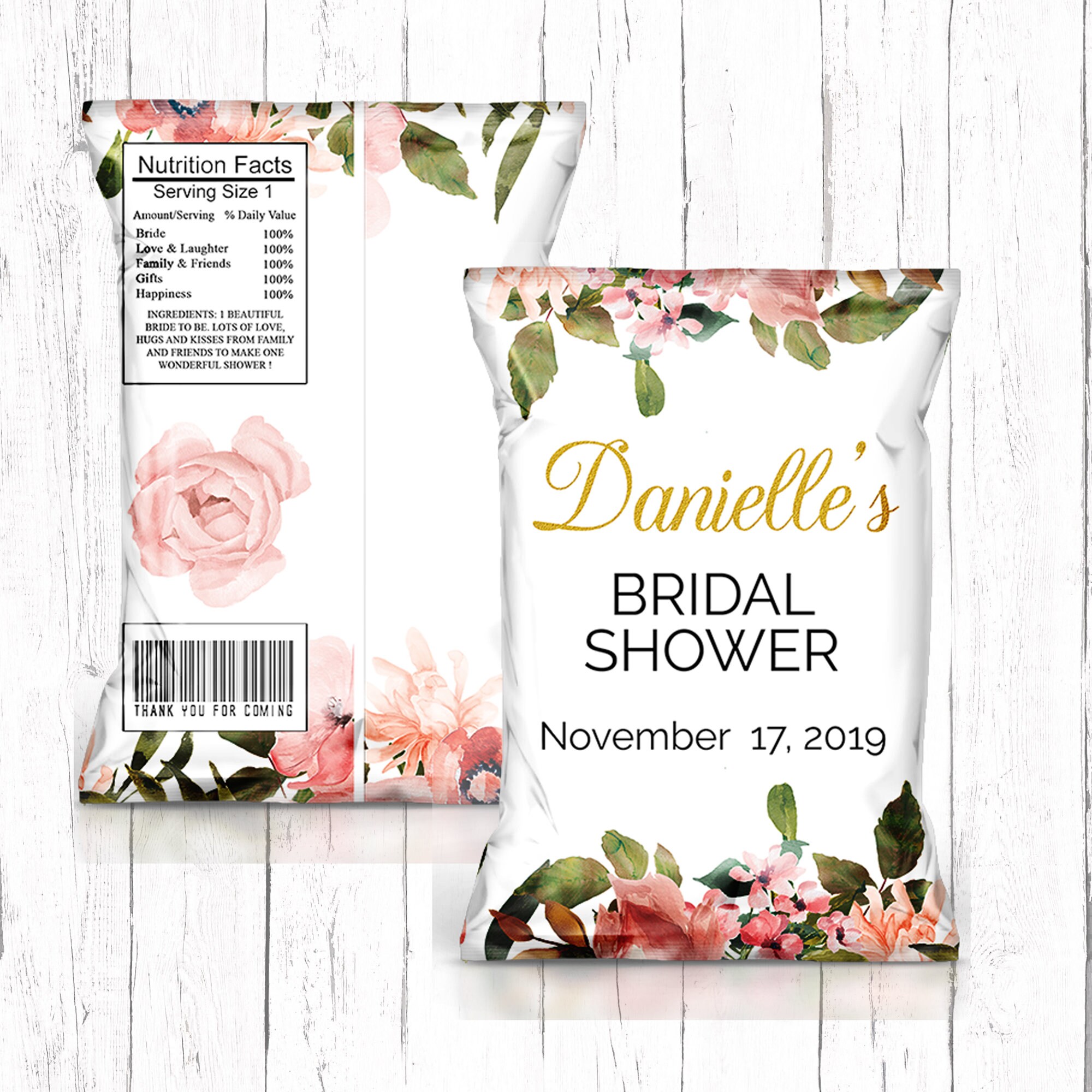 Bridal Shower Chip Bags Wedding Shower Favors Bridal Treats Etsy