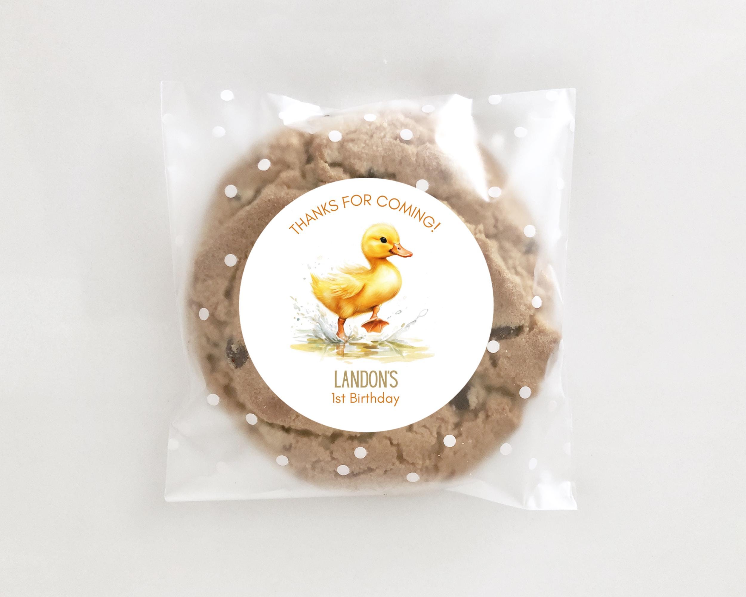 Yellow Duck Birthday Favor Labels, Thank You Stickers, Duckling Labels ...