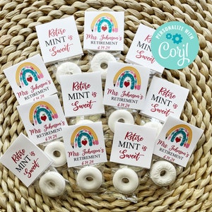 Bonbons à la menthe modifiables, Bonbons Retraite, Bonbons personnalisés, Départ à la retraite d'un enseignant, Hauts de forme à imprimer, téléchargement immédiat, Bonbons à la menthe