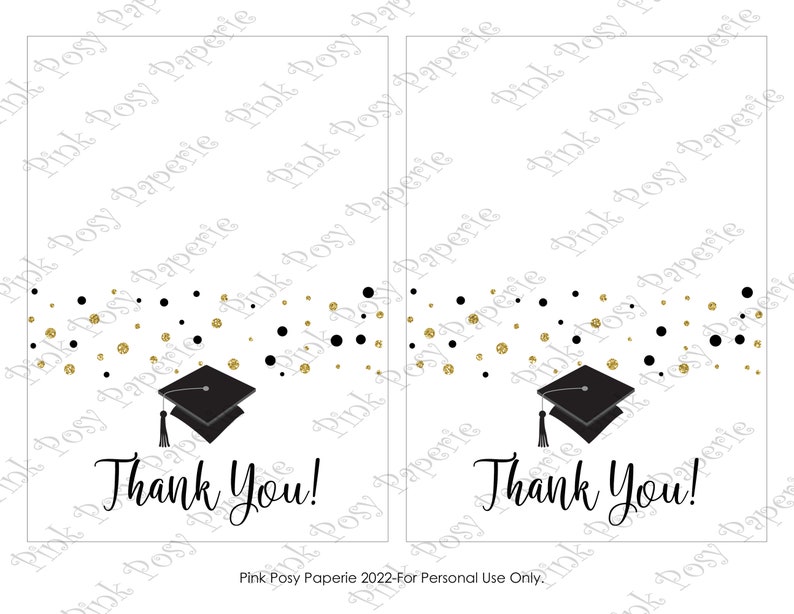 Graduation Thank You Cards Printable Graduation Card Etsy