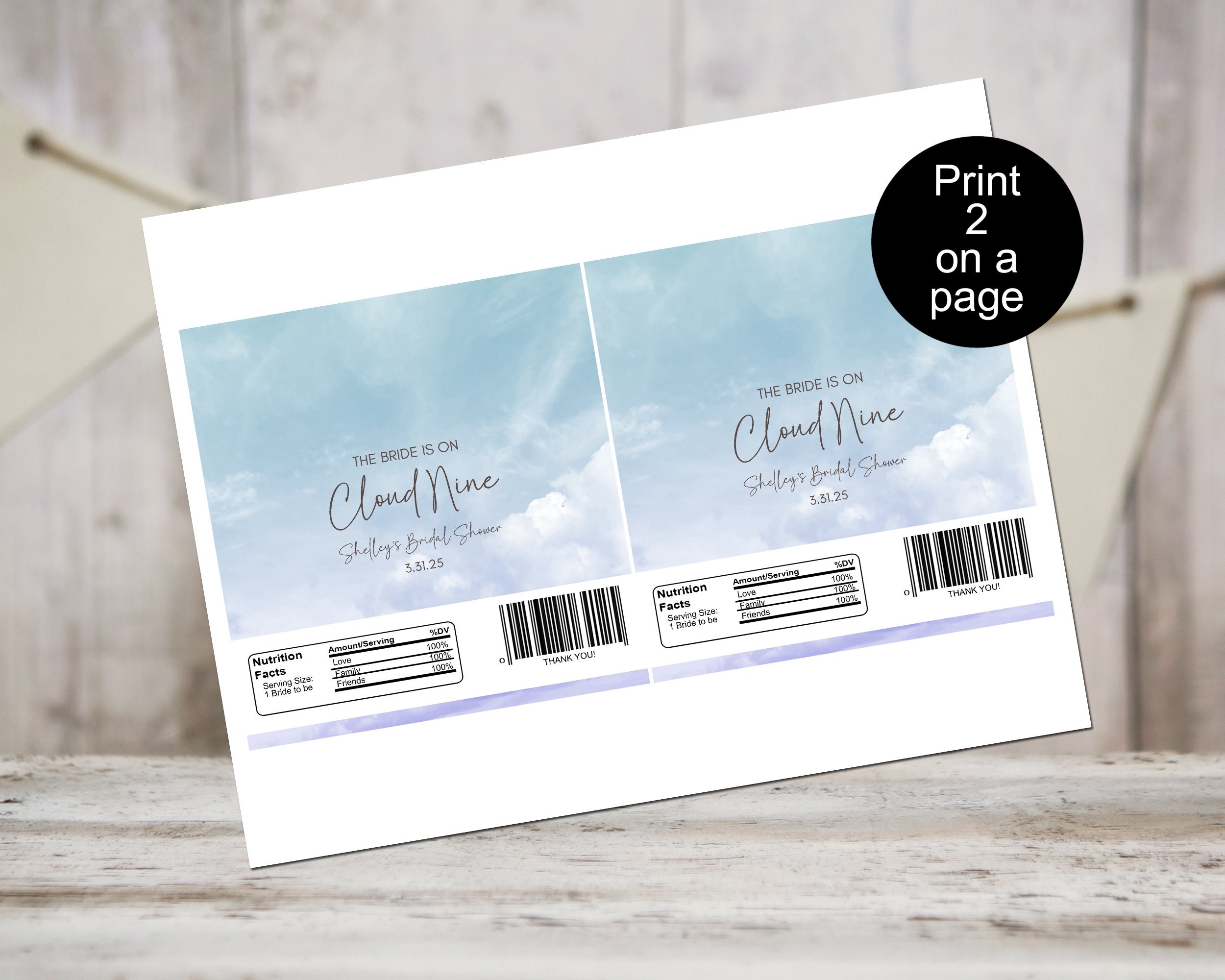 LaVenty 12 Stück On Cloud 9 Goodie Taschen – 23,9 X 13 X 8,1 Cm, Mit Verschlussaufklebern