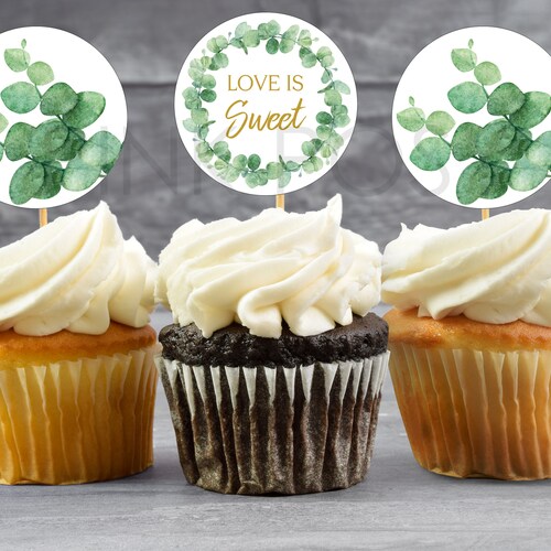 Custom Wedding Cupcake Toppers Dessert Table Decor Cupcake Etsy