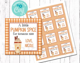 Editable Pumpkin Spice Tags, Tags, Pumpkin Spice Gift Tags, Pumpkin Spice Latte Tags, Instant Download, Printable Autumn Tags, Fall Gift Tag