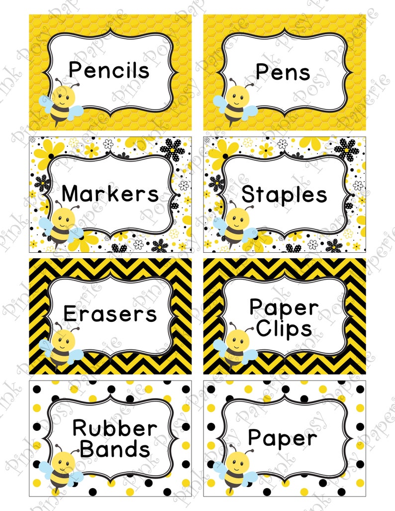 Editable Bin Labels Bee Classroom Labels Classroom Decor Etsy