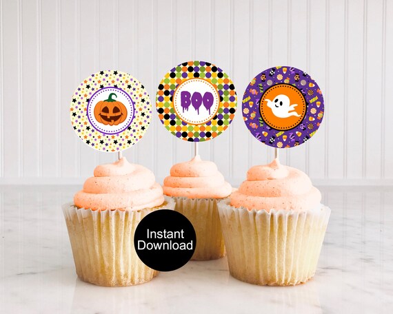 24 Halloween-Cupcake-Topper – Geister & Kürbisse, 6 Verschiedene Designs, Aus Harz, Klein, Für Cupcakes, Donuts, Kuchen & Desserts 24 Halloween-Cupcake-Topper – Geister & Kürbisse, 6 Verschiedene Designs, Aus Harz, Klein, Für Cupcakes, Donuts, Kuchen & Desserts