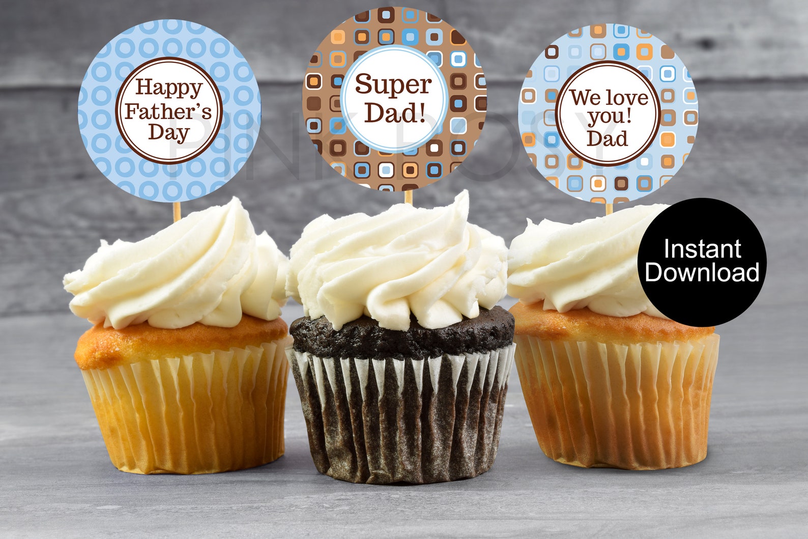 Fathers Day Cupcake Toppers Printable Cupcake Toppers | Etsy