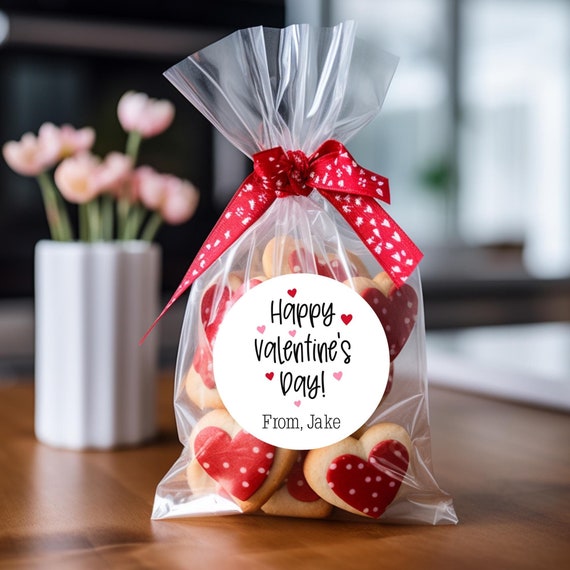 Valentine Stickers, Valentine Labels, Personalized Labels, Kids Valentine Favors, Classroom Party Favor Stickers, Treat Bag Labels