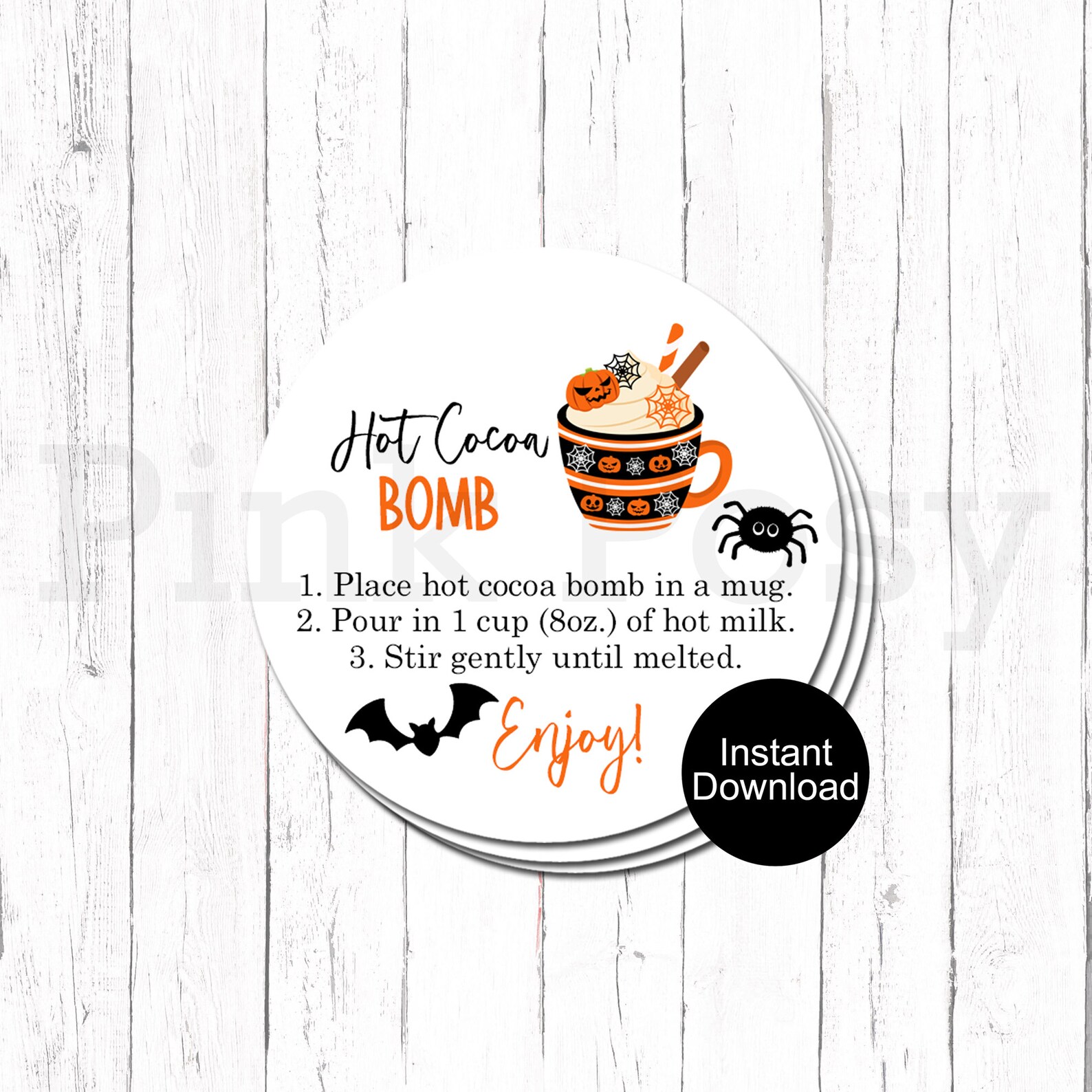 Hot Cocoa Bomb Tags Printable Halloween Tags Hot Chocolate