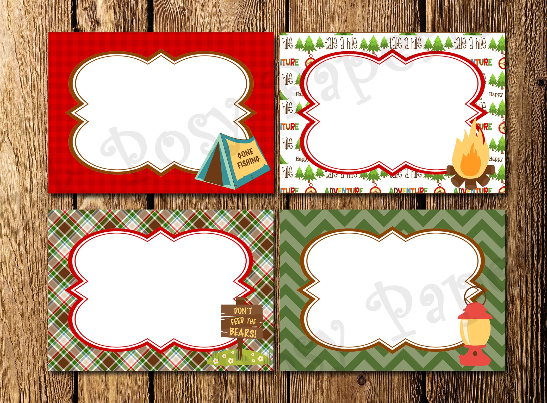 Printable Camping Birthday Party Food Labels Instant Etsy