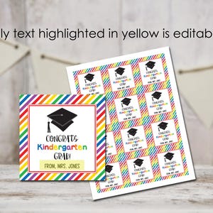 Kindergarten Graduation Tags, Graduation Party Tags, Graduation ...