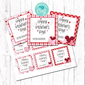 Editable Valentines Tags, Valentine Gift Tags, Valentine's Day Tags, Instant Download, Valentine's Treat Tags, Printable Valentine Tags