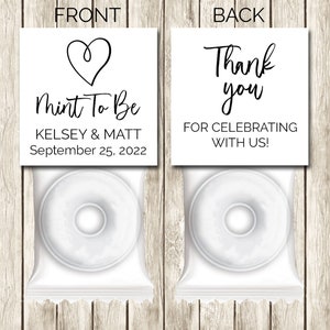 Editable Wedding Mint Favors, Mint to Be, Custom Mints, Heart Theme ...