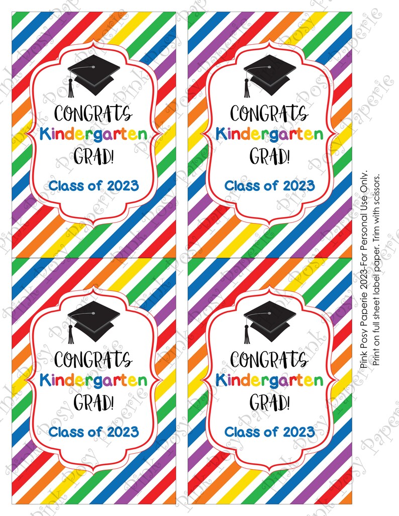 Kindergarten Graduation Juice Pouch Labels Class of 2023 - Etsy