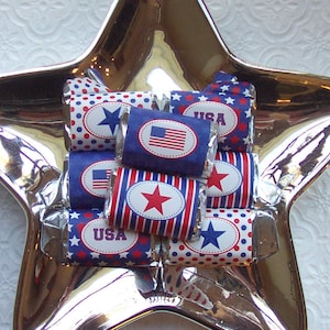 July 4th Mini Candy Bar Wrappers, July 4th Party Favors, Patriotic Candy Wrappers, Memorial Candy Wrappers, Instant Download, USA Favors