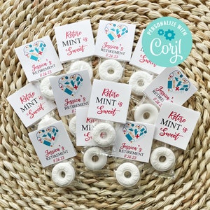 Editable Retirement Mint Favors, Retire Mint, Custom Mints, Nurse Retirement, Printable Mint Toppers, Instant Download, Mint Favors