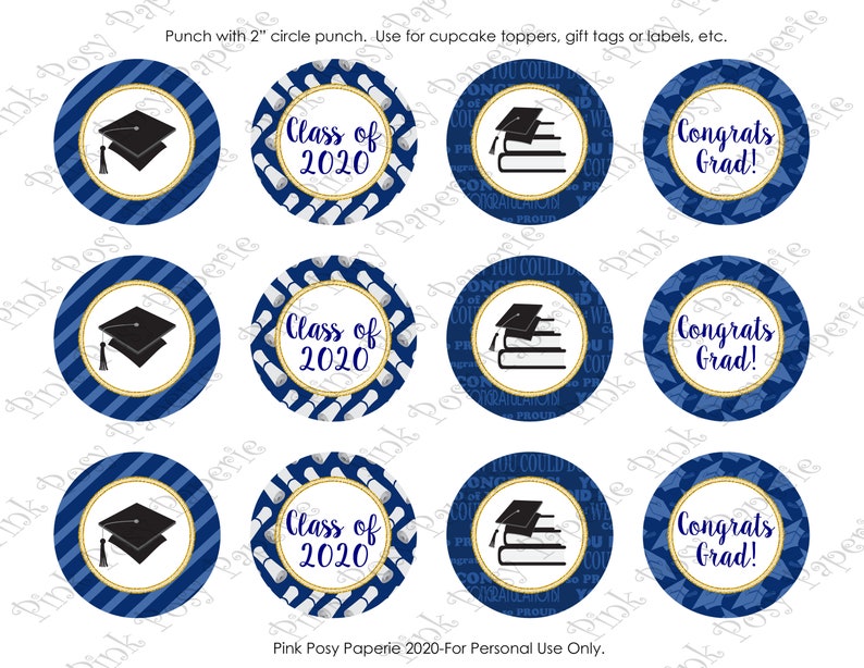 Big Dot Of Happiness Graduation Cheers - Dessert Cupcake Toppers - 2025 Graduation Party Clear Treat Picks - Set Of 24