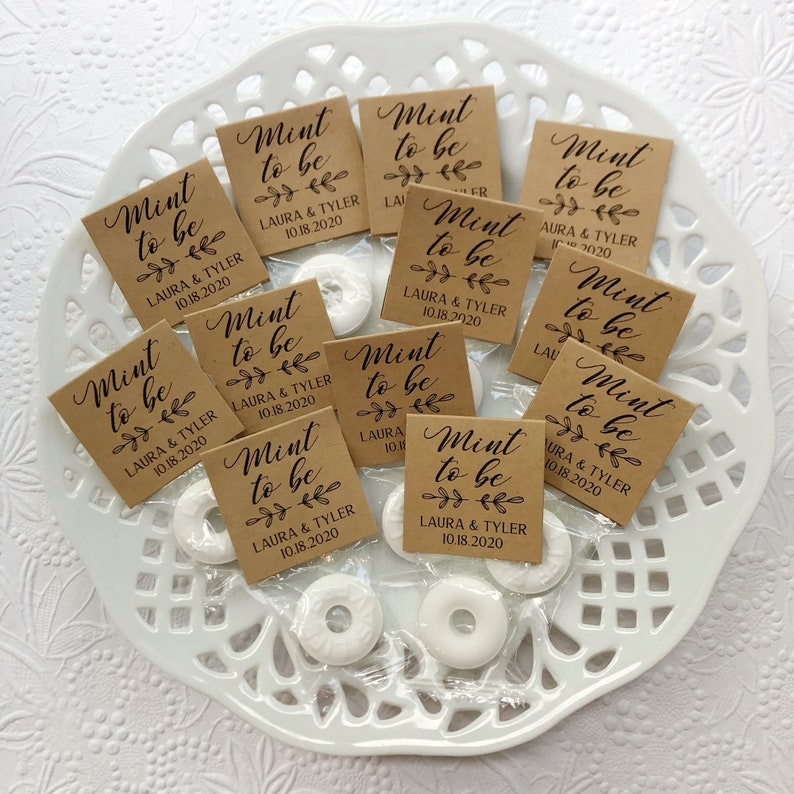 Wedding Mint Favors Mint to Be Custom Wedding Mints Kraft Etsy