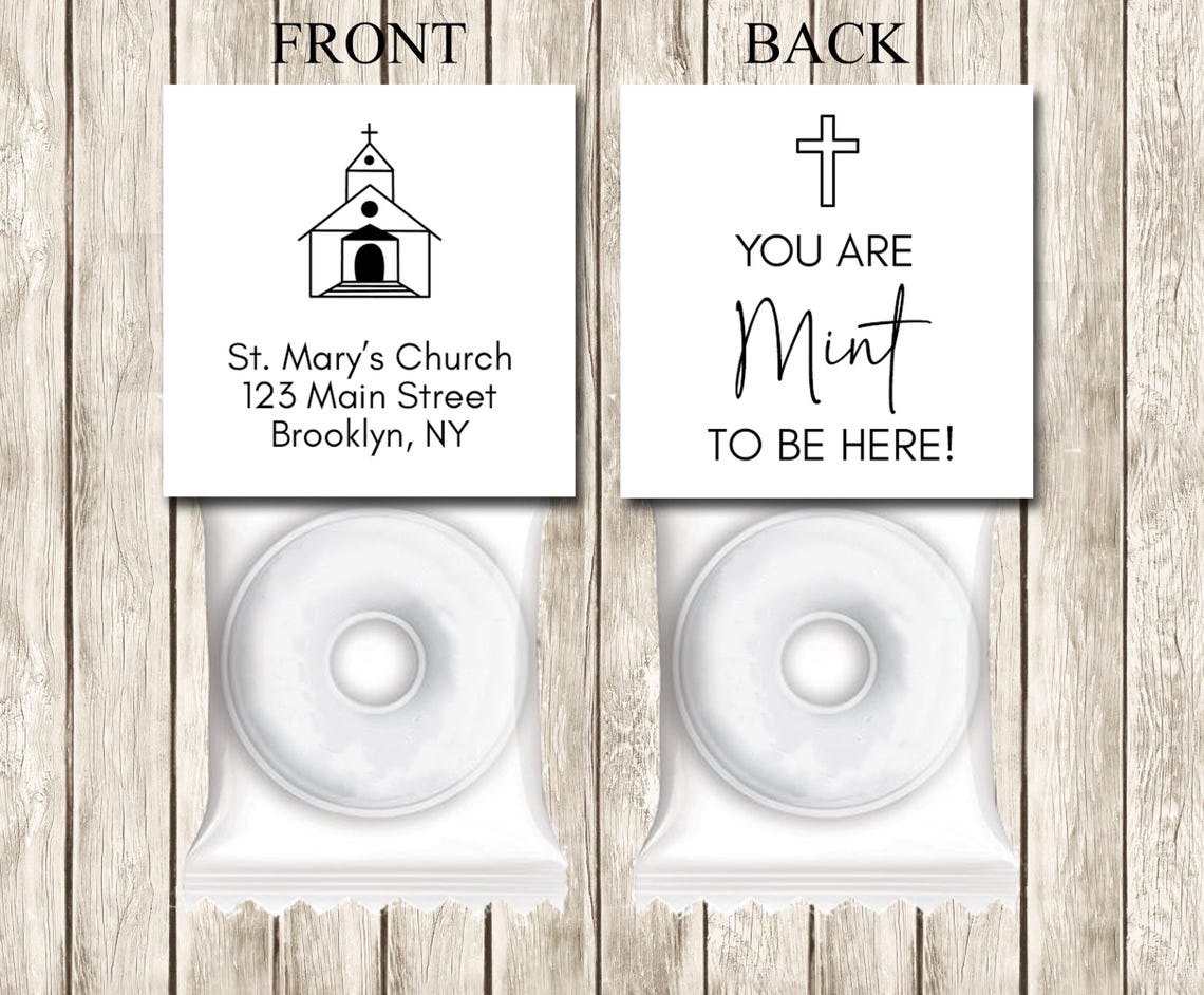 Editable Church Welcome Mint Favors, Member Giveaways, Bible Study ...