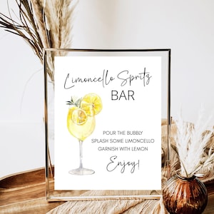 Limoncello Spritz Bar, Brautdusche Zeichen, Signature Cocktail, Liebe auf den ersten Spritz, Instant Download, alkoholische Getränke, Hochzeitsdekoration