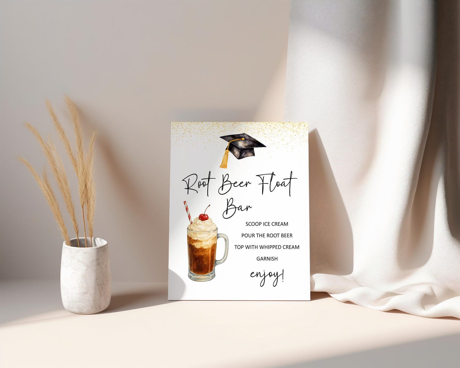 Graduation Root Beer Float Bar Sign, Ice Cream Soda, Build Your Own ...